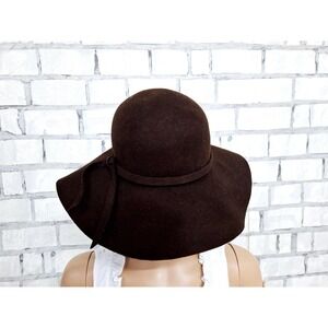 Floppy Cloche Hat Women's Vintage Style‎ Bow Brown Fall Winter Dressy